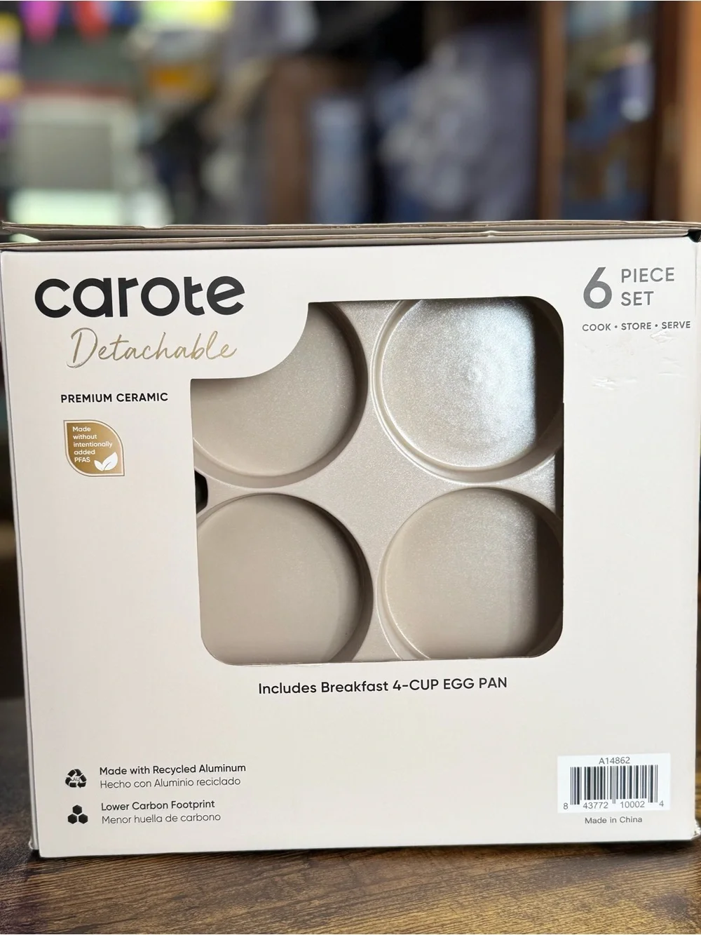 Detachable Premium Ceramic 6-Piece Space-Saving Cookware Set - Cream